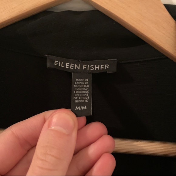Eileen fisher long black duster open jacket - medium - Picture 6 of 6